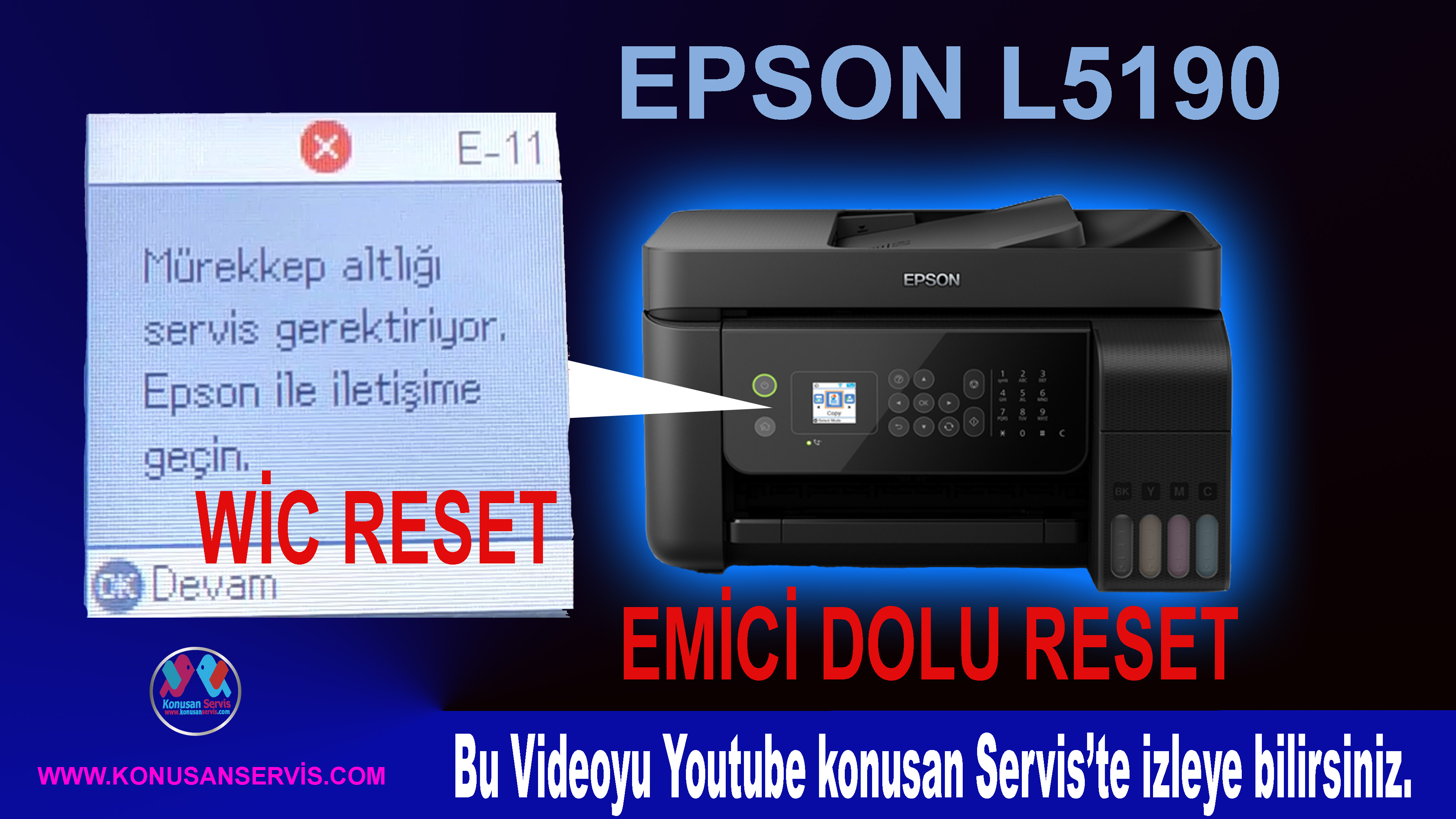 Epson L5190 Atık resetleme - WİC RESET KEY