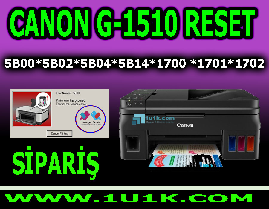 Canon G1510 5b00 Reset | Canon Emici Dolu Giderme | Canon Reset