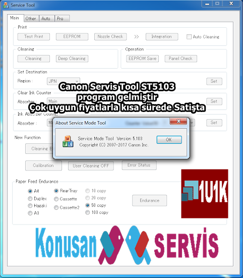 Canon ST5103 Reset Gelmiştir.