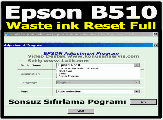 Atik kutu Dolu Giderme Epson B510 