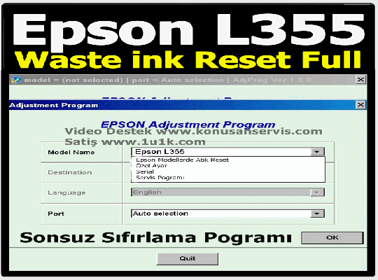 Reset Epson L310 programi