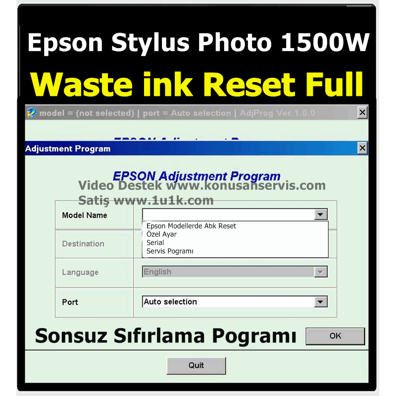 Epson Stylus Photo PX830WD Waste İnk Error Reset Programı