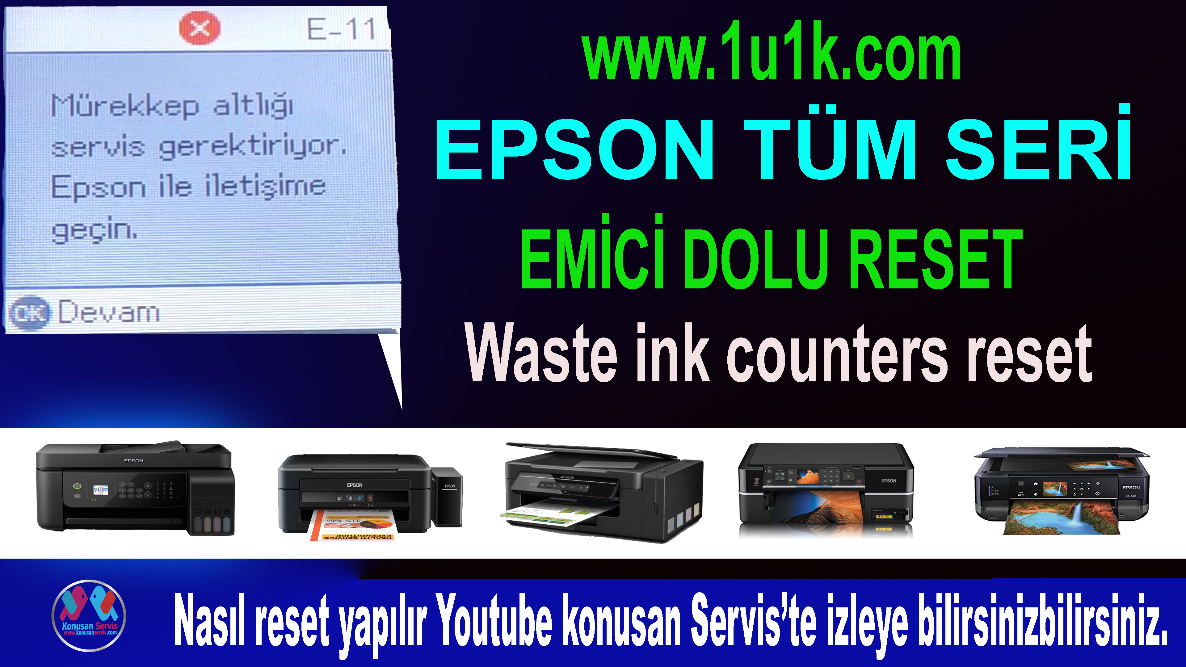 Epson L3151 Absorber full Reset Epson L3151 Emici dolu Resetleme