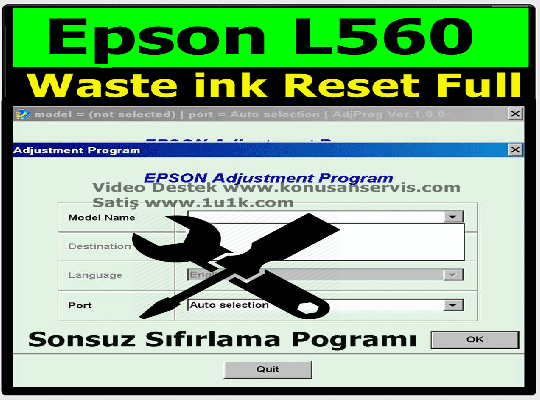 Reset Epson  L560  Sıfırlama Programı