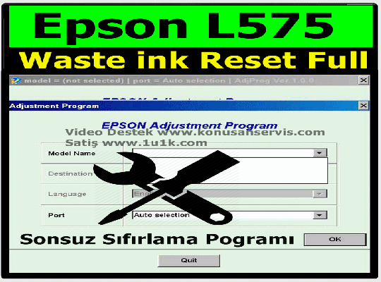 Reset Epson L575 Emici Resetleme