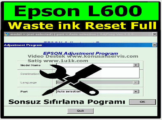 Epson  L600 Reset Programı 