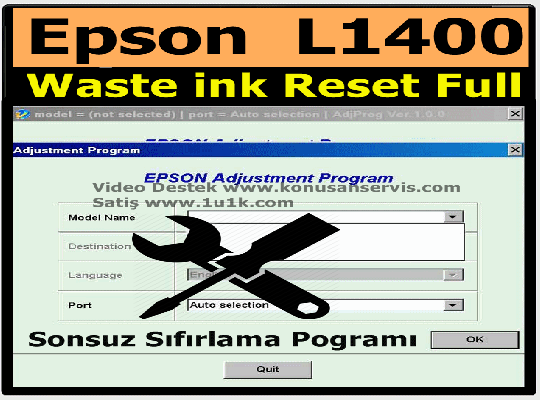 Epson L1400 atık Reset