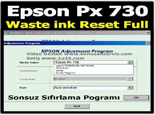 Reset Epson PX730WD  Waste İnk Error Reset Programı