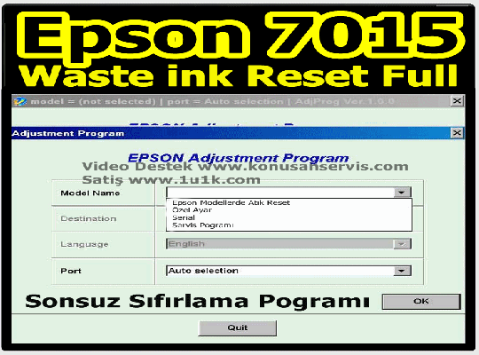 Epson Reset WF-7015 Waste İnk Error 