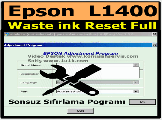 Epson L1400 atık Reset 