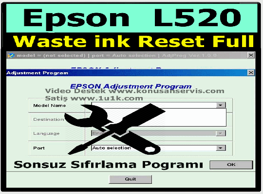 Reset Epson L520 Emici Dolu Giderme,